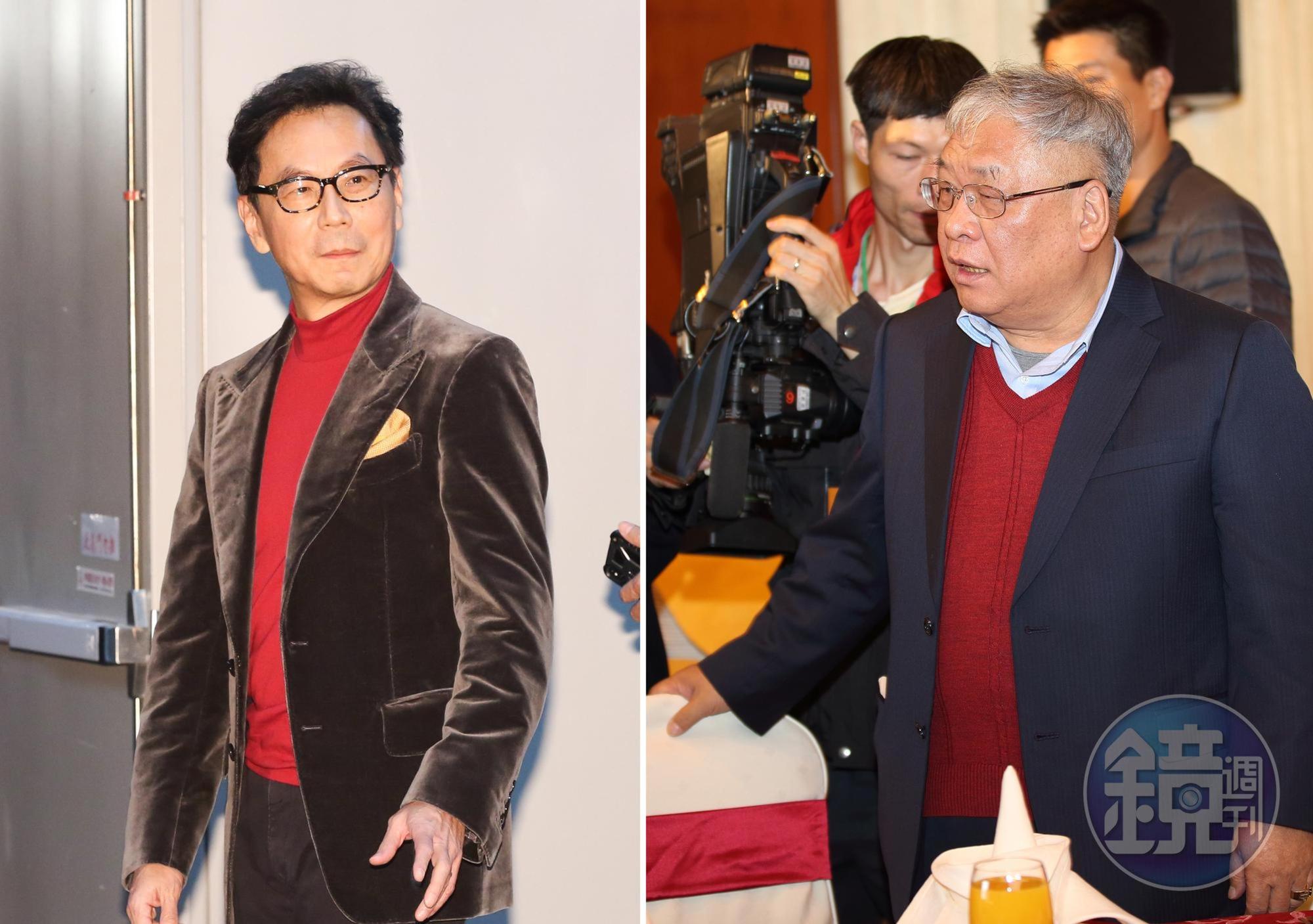 擁有凱擘、台固共160萬戶的富邦集團董事長蔡明忠(左),是不折不扣的有線電視霸主。;媒體大亨練台生(右)擁有年代、壹電視等頻道代理權,靠著靈活的生意手腕,在有線電視圈呼風喚雨。