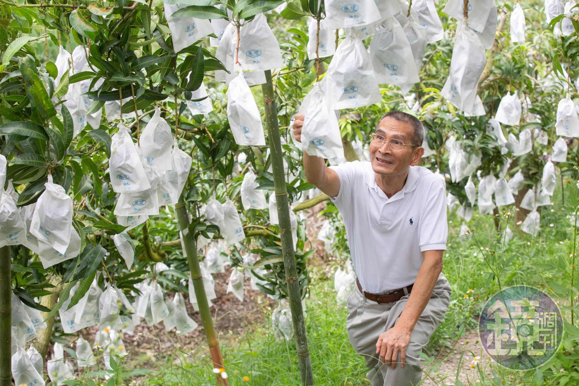 為了穩定供貨，陳盈貴以高價收購水果外銷，也親自跑產地和農民搏感情。