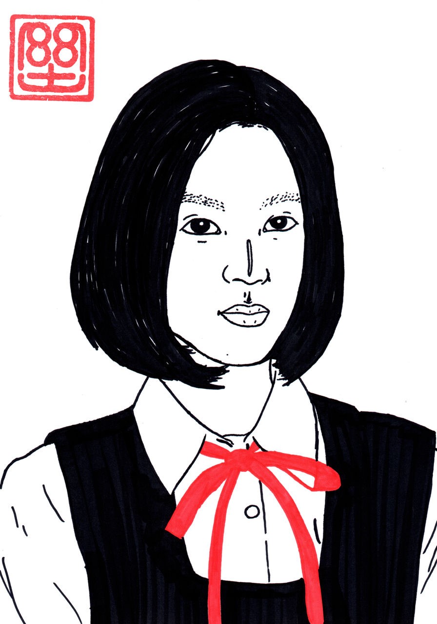 奧村門土為中島Sena畫的肖像畫。(翻攝自livedoor.blogimg.jp)