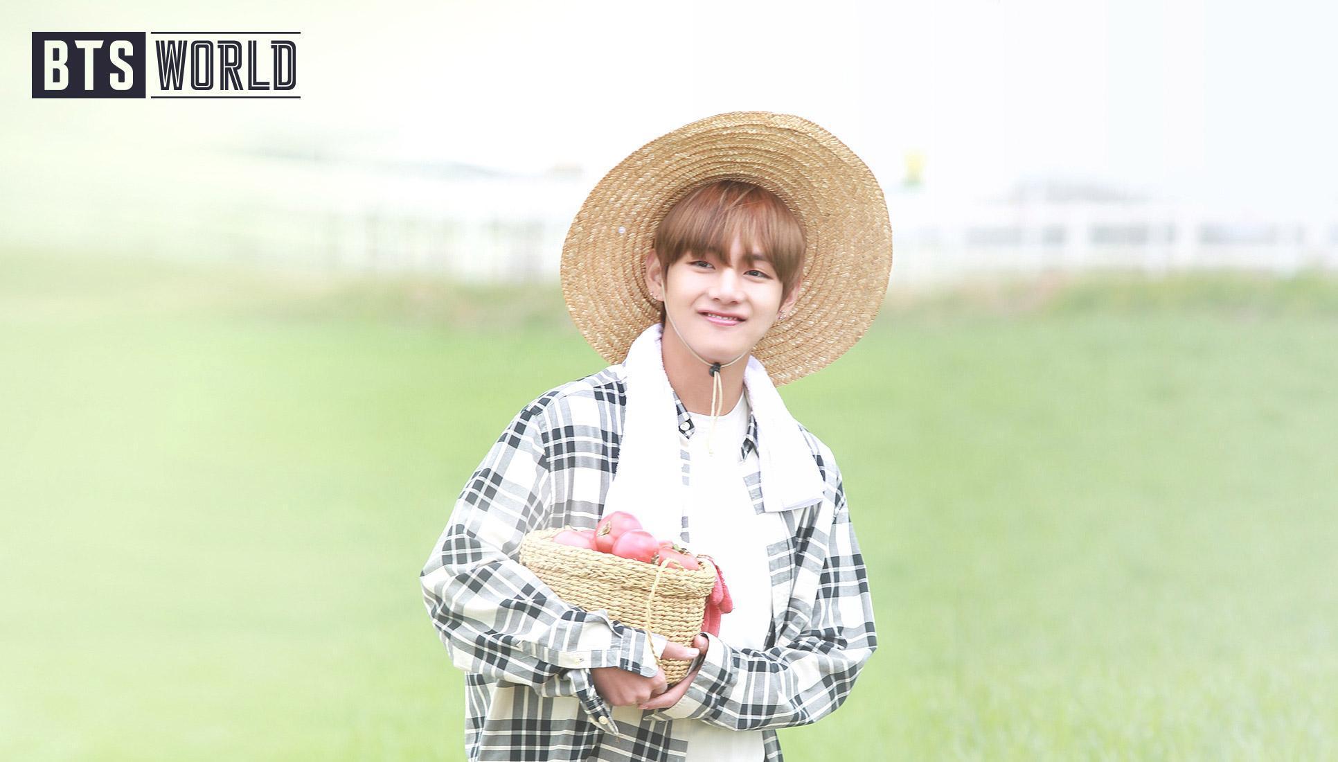 BTS成員V在手遊《BTS WORLD》裡竟然是一名農夫。（翻攝自BTSWORLD網頁）