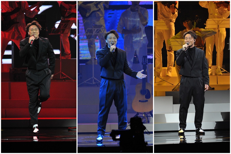 歌王陳奕迅擔綱第30屆金曲獎開場表演嘉賓，一連演唱多首歌曲，被網友推爆是最讚開場。（台視提供）