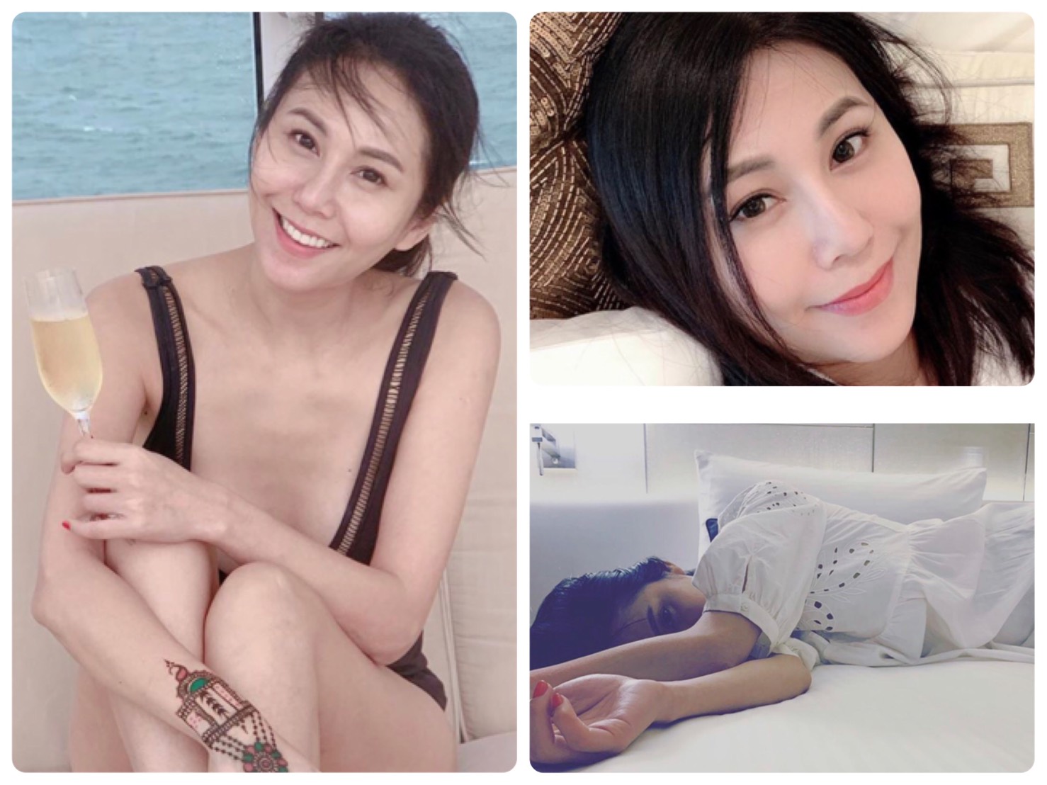 洪曉蕾近期多次po出性感泳裝照與慵懶床照。（翻攝自洪曉蕾IG）