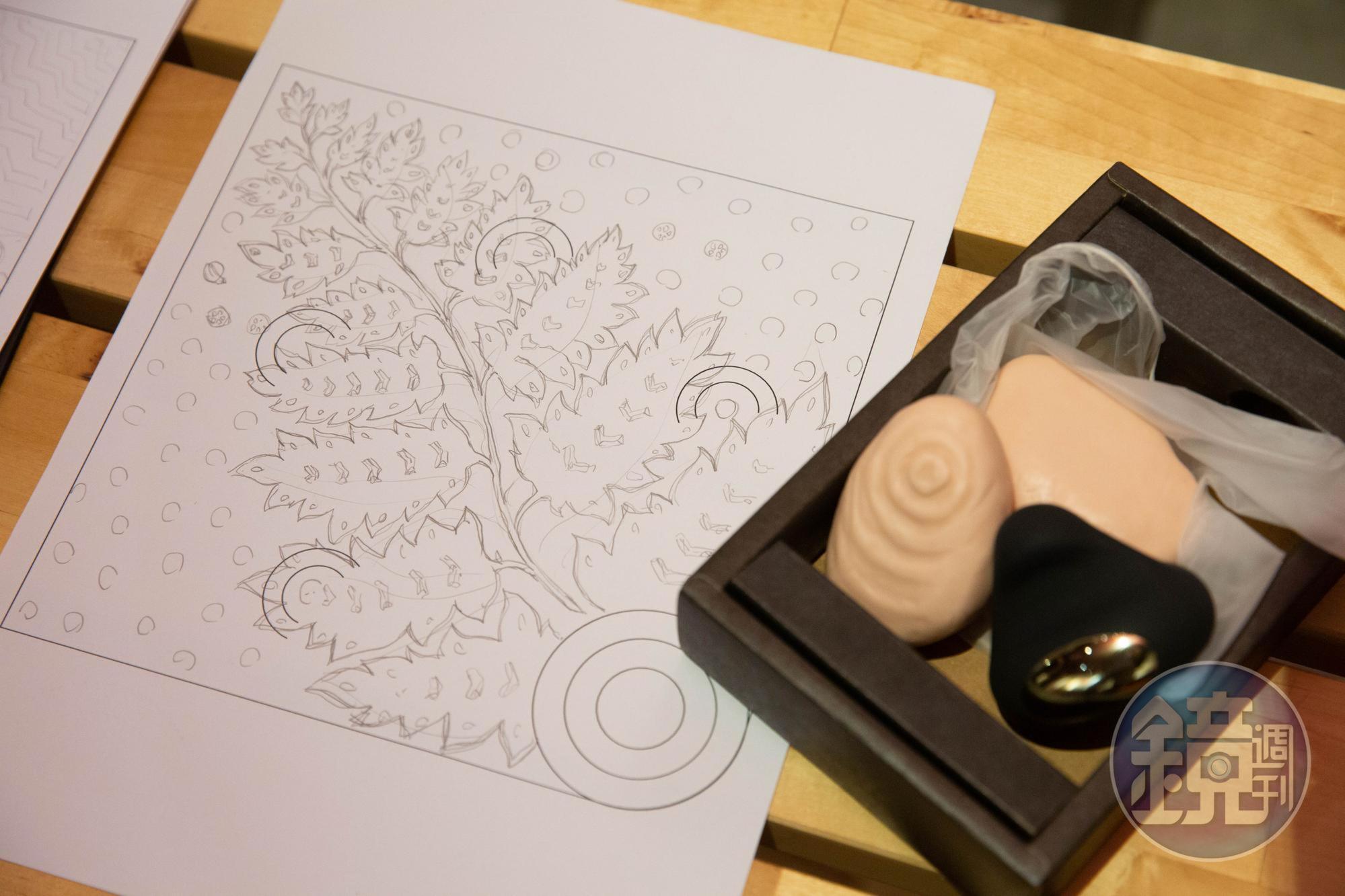 正在設計研發的新產品,計畫用台灣蕨類的紋路做成新型自慰套。另外也正在設計鵝卵石造型的震動器。