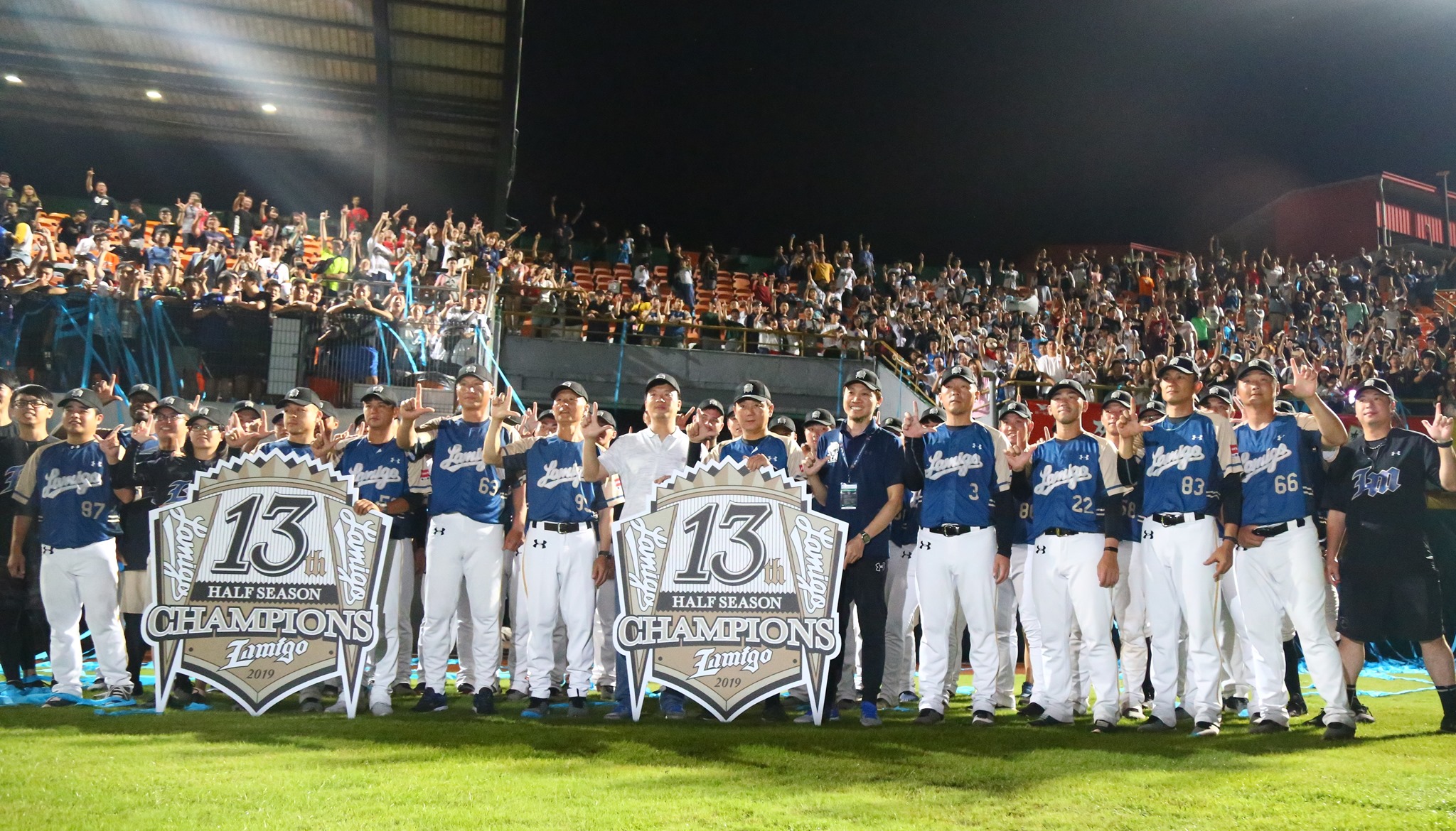 Lamigo桃猿才剛風光奪下上半季冠軍,不僅拿下隊史第13座季冠軍,更突破連拿5座季冠軍殊榮。(翻攝自Lamigo桃猿粉專)