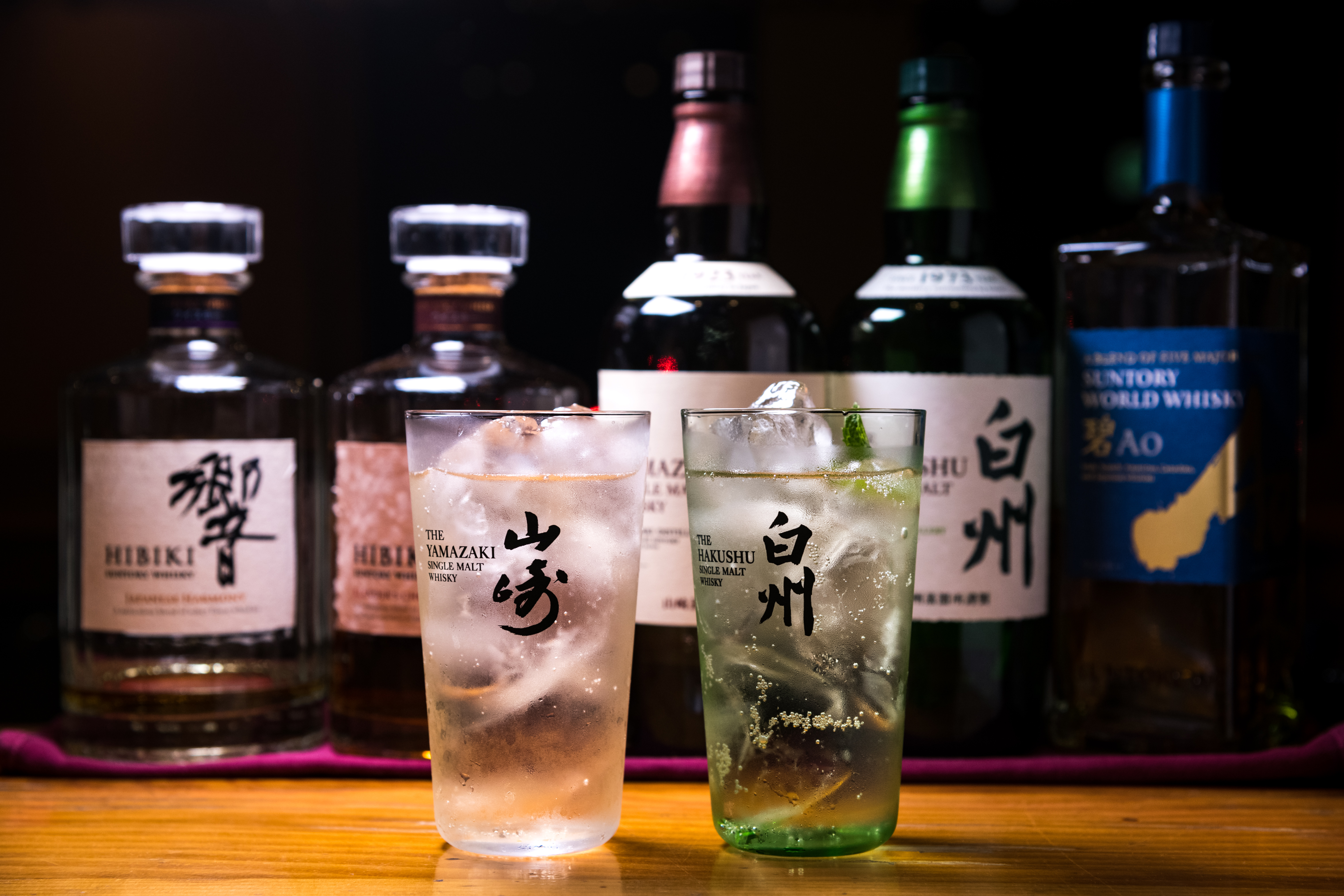 山崎與白州威士忌Highball清爽酸香,適合佐餐。