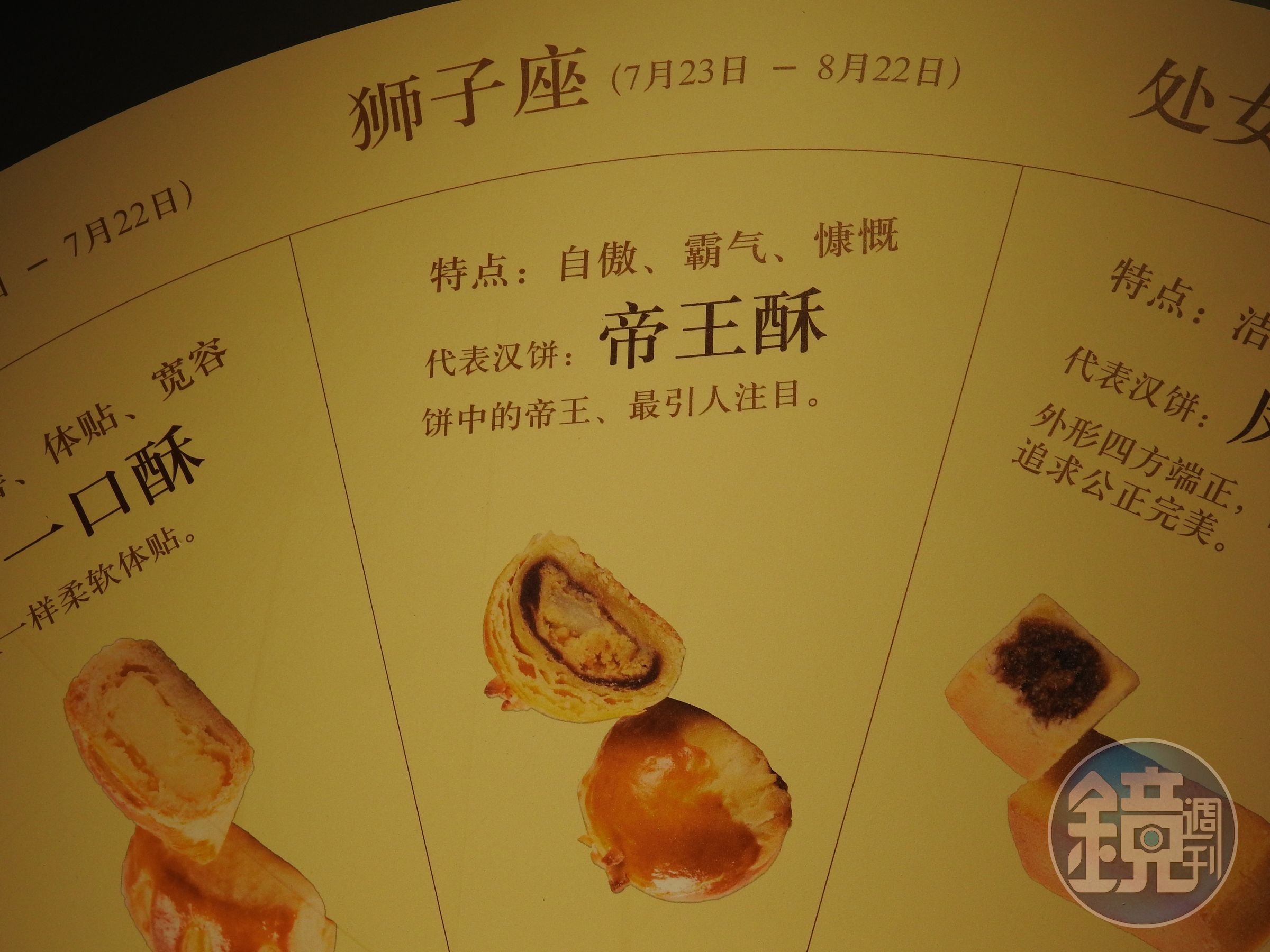 獅子座的柯文哲剛好對應到的餅是「帝王酥」。（北市府提供）