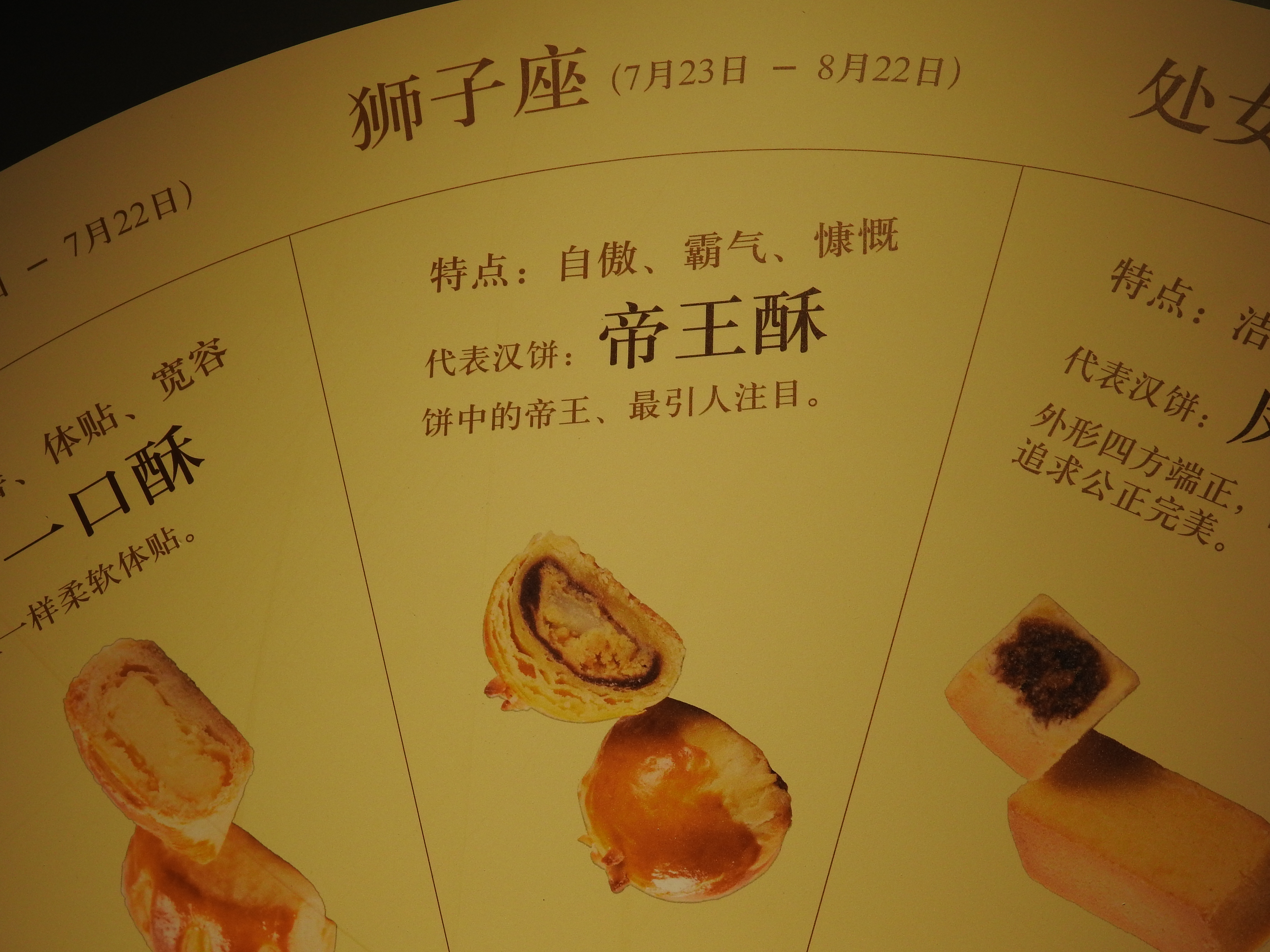獅子座的柯文哲剛好對應到的餅是「帝王酥」。（北市府提供）