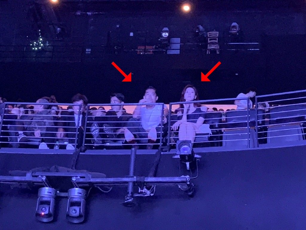 林志玲和Akira婚後首度合體，在洛杉磯看演唱會。（翻攝新浪娛樂微博）