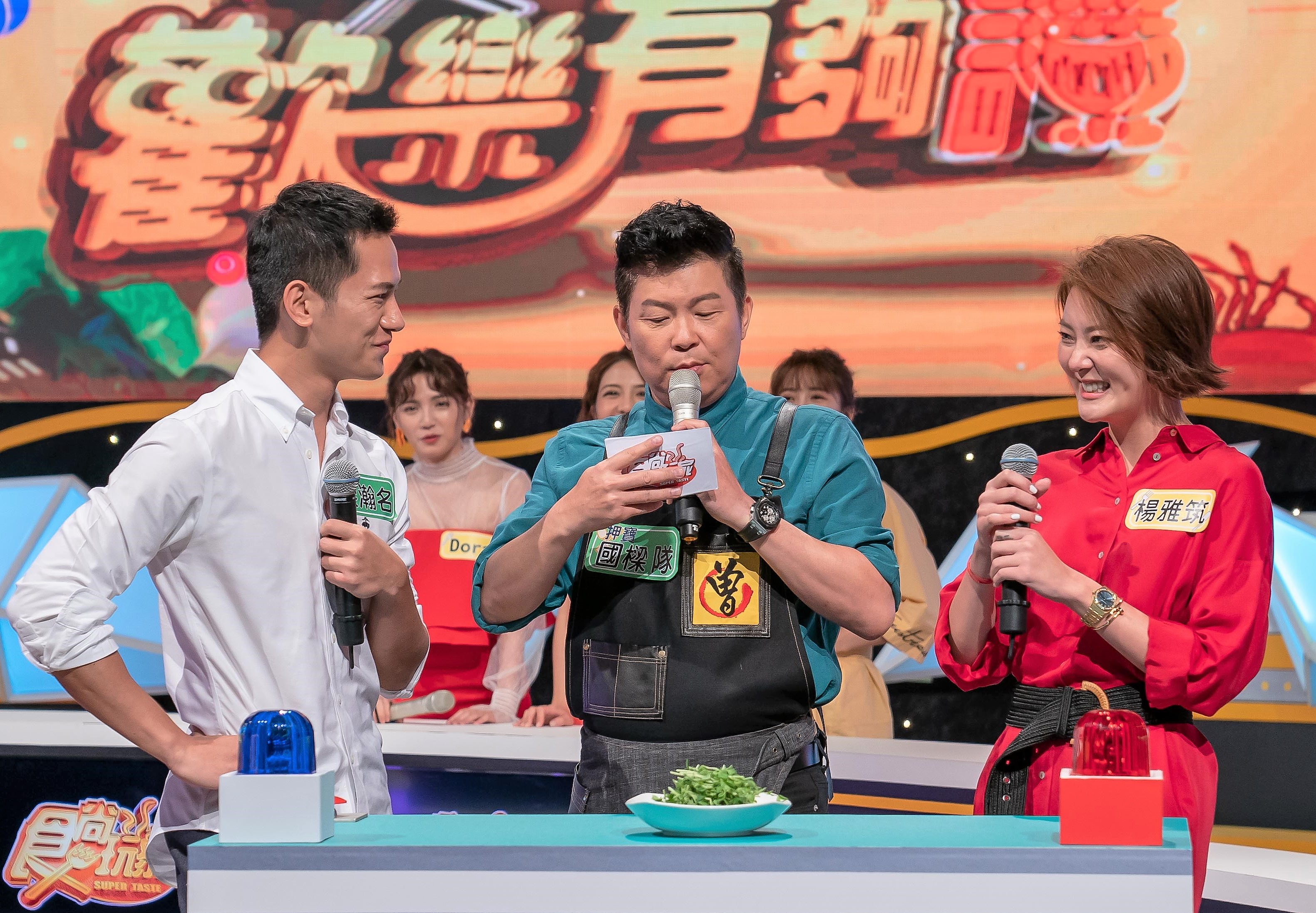 梁瀚名和楊雅筑戲中演情侶，這次節目中卻是分屬2邊的隊長。（TVBS提供）