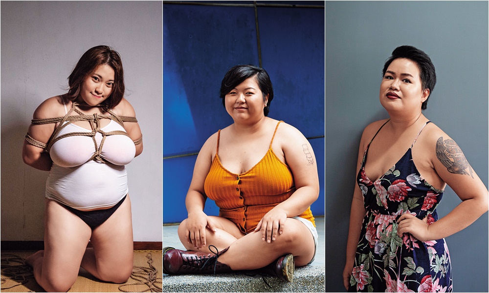 巫止祇（左）自大學美術系畢業，對人體攝影充滿興趣，自己掌鏡，也常被拍；最近推出以繩縛為主題的人體寫真集，風格鮮明。李宜靜（中）高喊性解放，常以大白話暢談「幹人」與「被幹」，豪爽女人架勢，頗似退休性權學者何春蕤及已故婦運前輩施寄青。娃娃（右）個性活潑有主見，是黑人的天菜，婚前一夜情對象多數是黑人，她不諱言老公之前也是她的炮友。