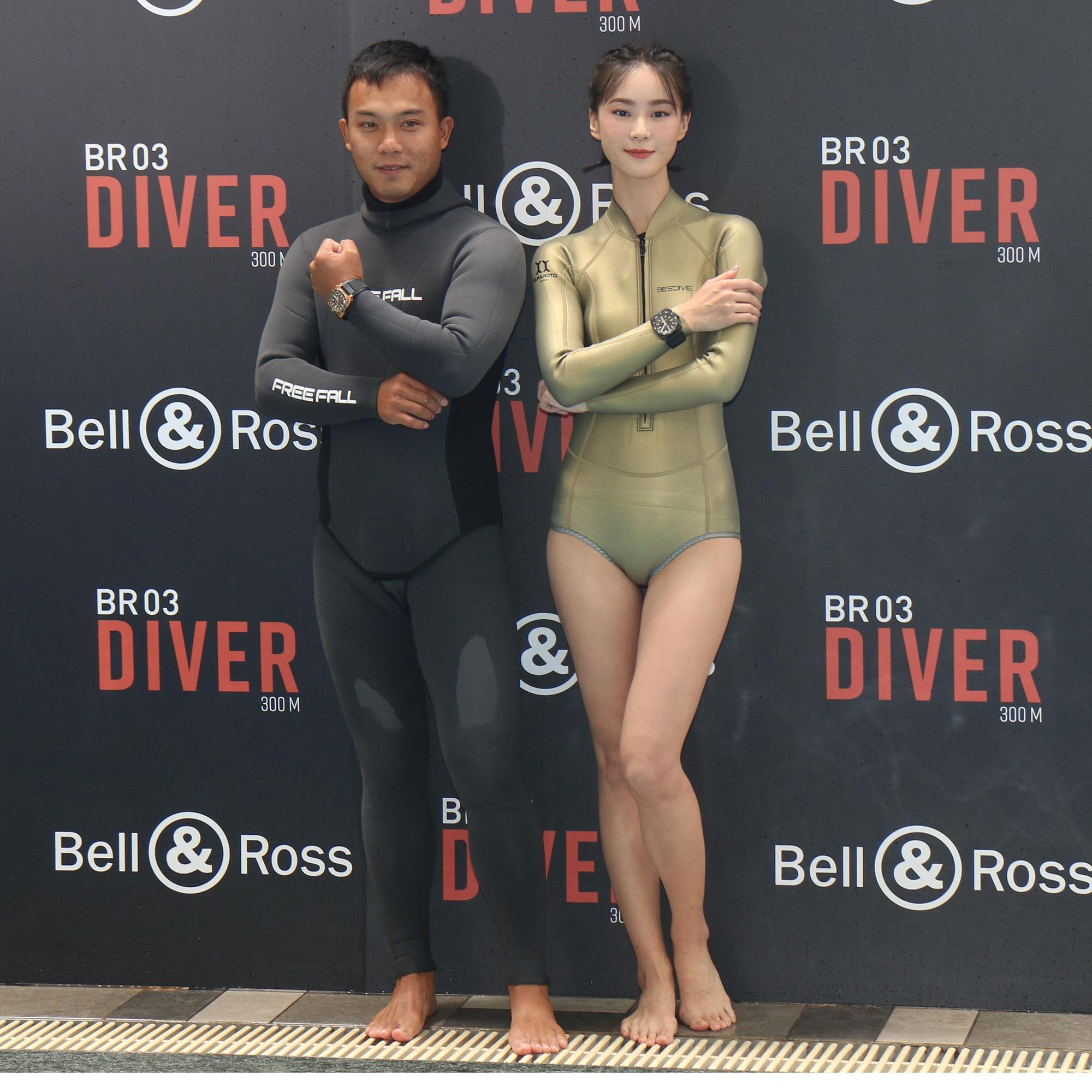 BELL & ROSS在台灣發表全新的BR03 Diver系列，請到鍾瑤與國家自由潛水紀錄保持人盧宏洋演繹錶款。