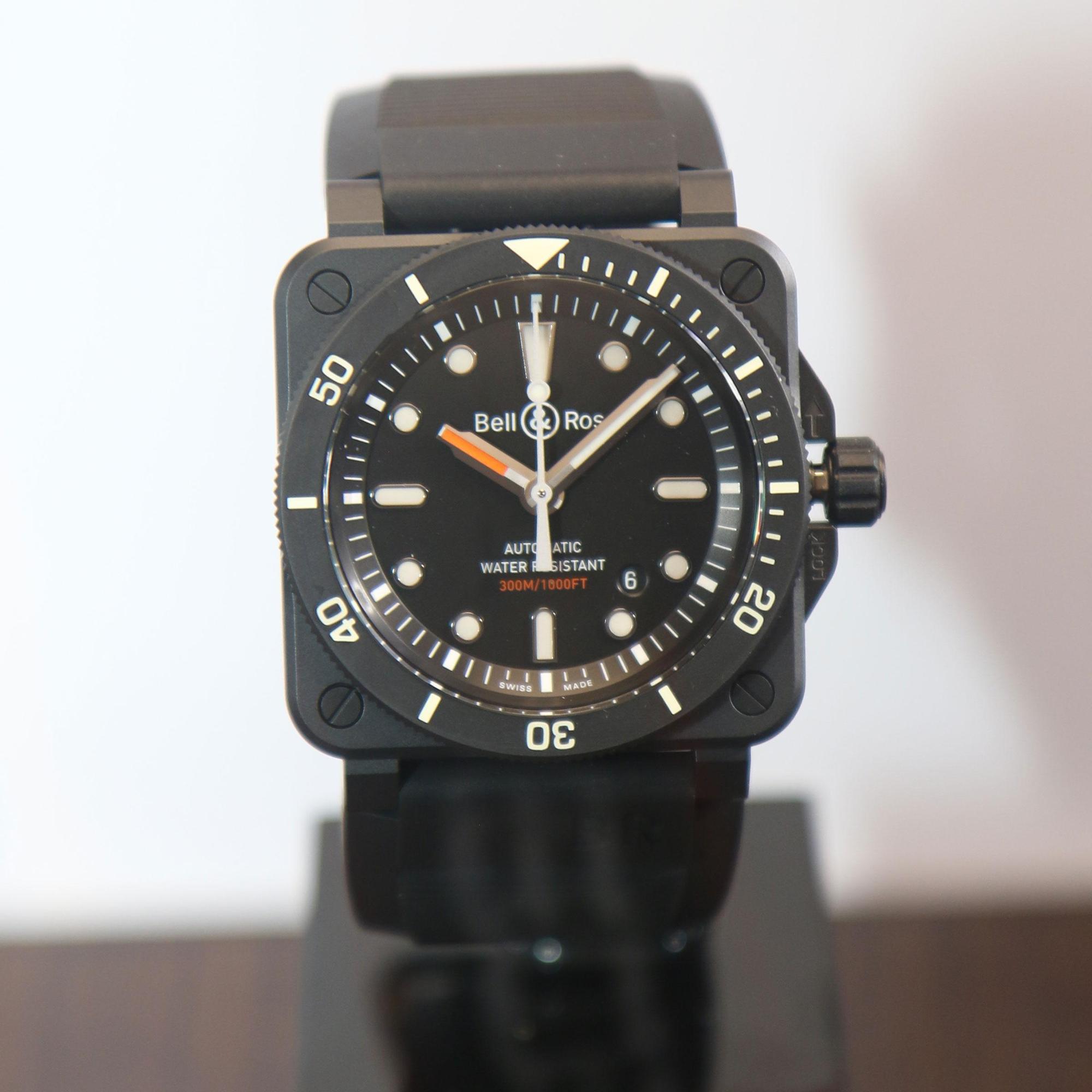 BELL & ROSS BR03 DIVER Black Matt腕錶，建議售價NT$139,000。