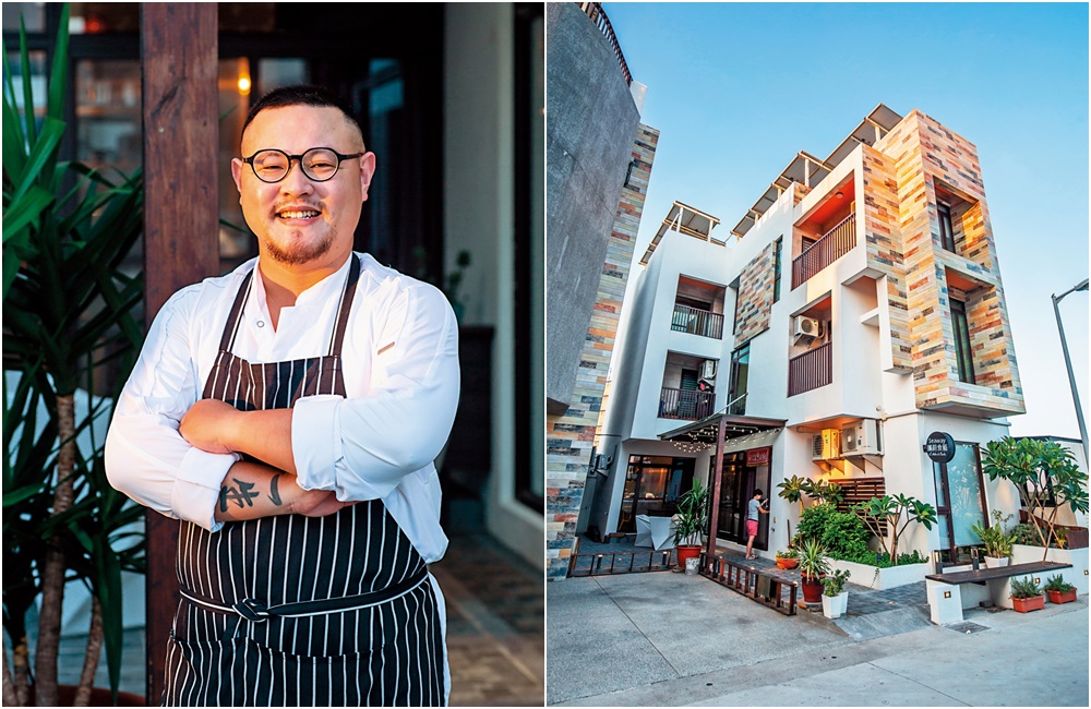 從小在澎湖長大的主廚Charlie（左圖），幾年前回到故鄉開了一間間私廚「攜蔚食藝」。
