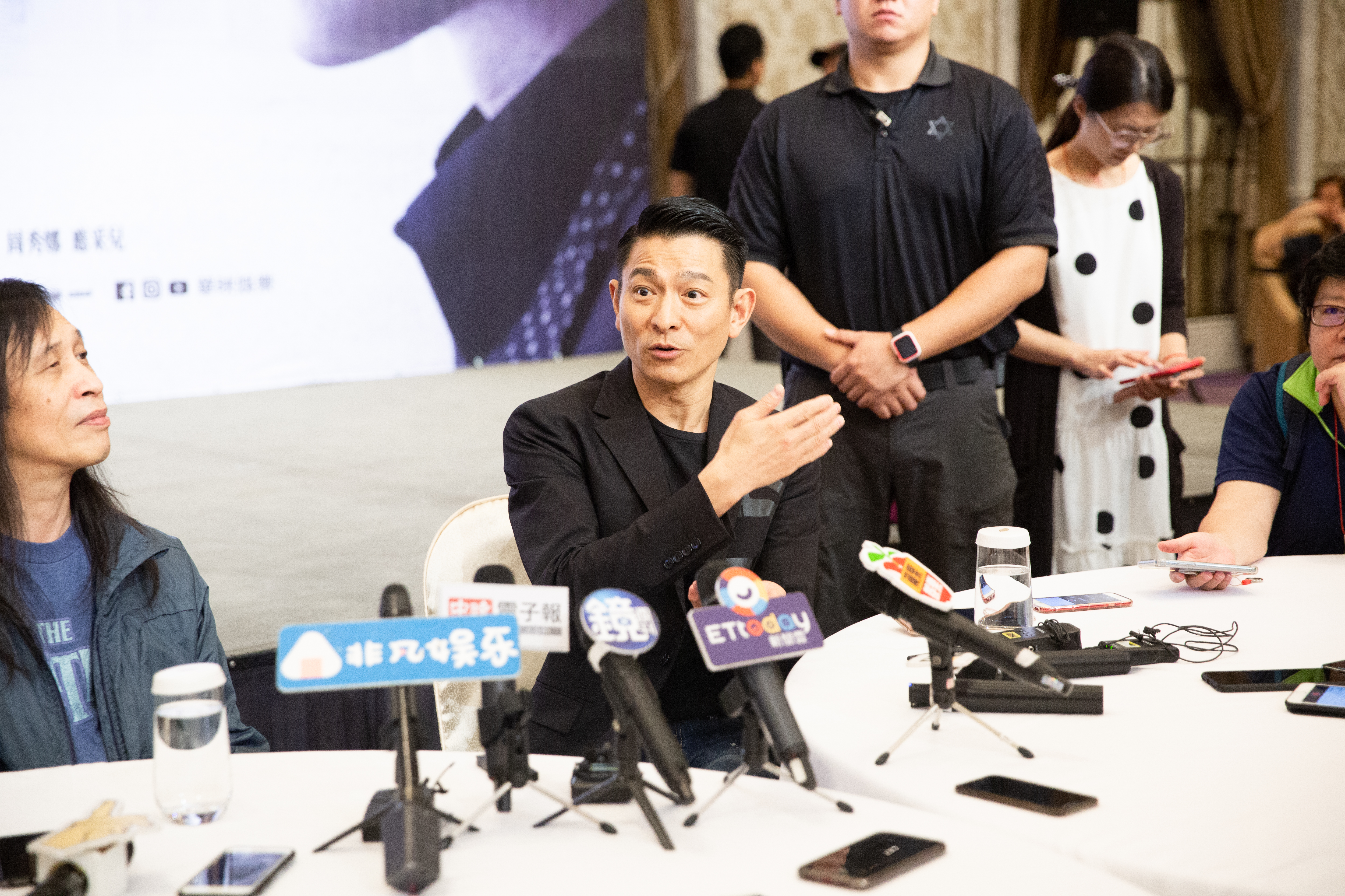 劉德華與導演邱禮濤為《掃毒2 天地對決》來台宣傳。