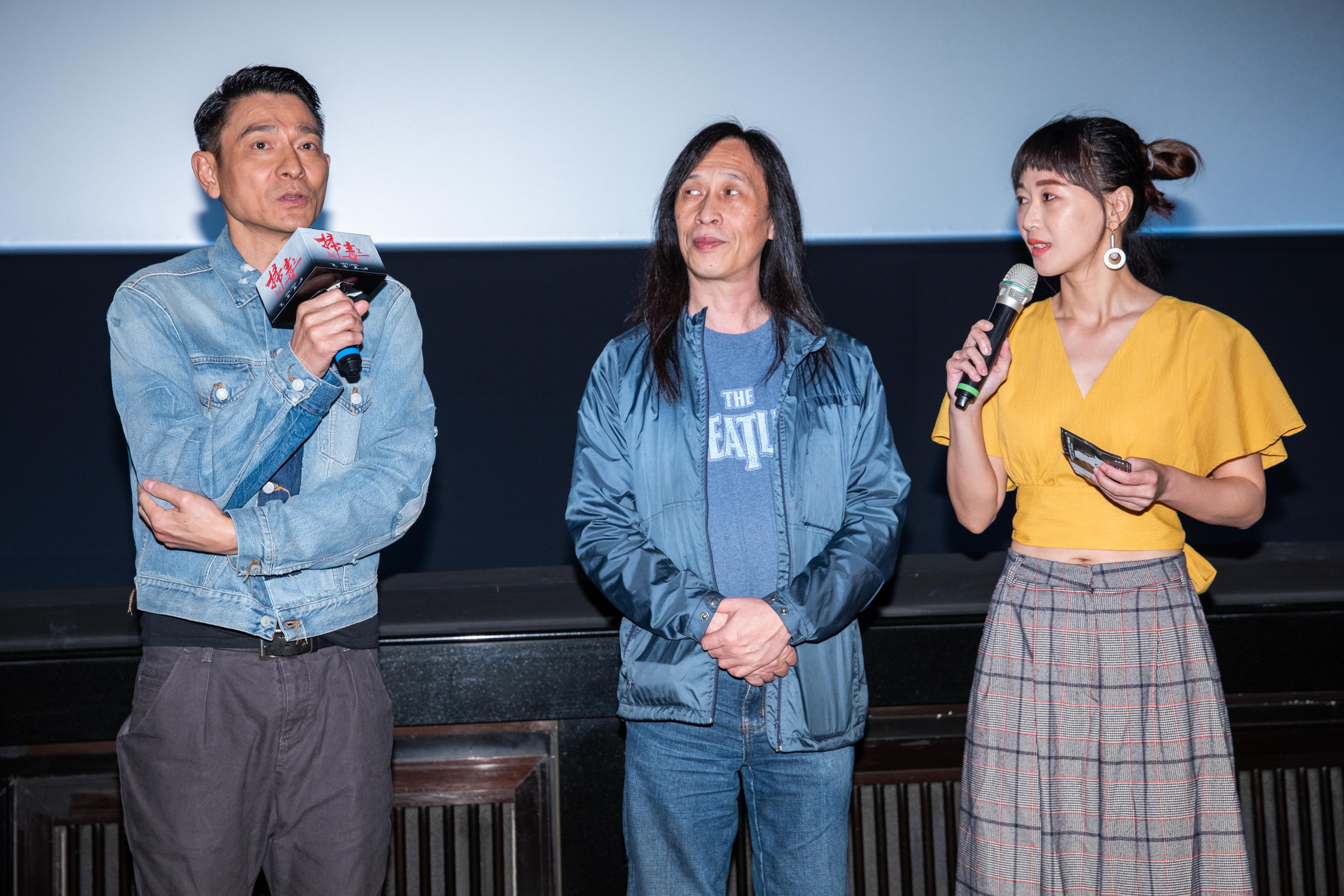 劉德華（左）稱讚古天樂唱功不錯，明年夠資格跟他一起拿最受歡迎男歌手獎項。（華映提供）