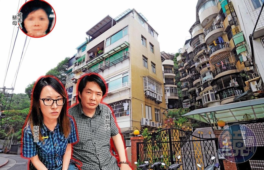 蔡京京（左）到紐西蘭遊學時，認識大她19歲的家教曾智忠（右），2人以電擊棒攻擊蔡母，再用鐵絲纏繞頸部，致其窒息死亡。（翻攝畫面）