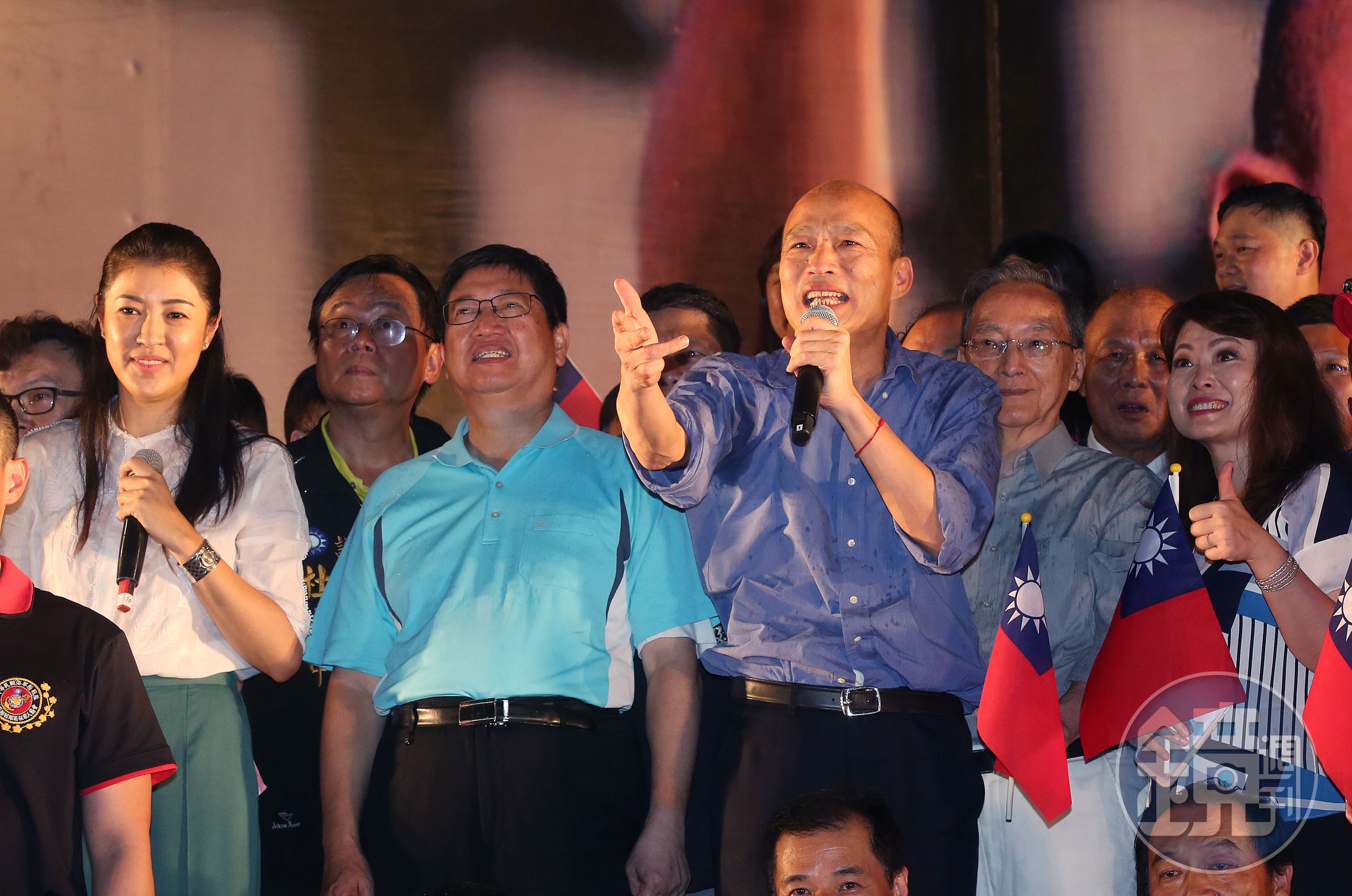 高雄市長韓國瑜確定代表國民黨角逐2020總統大選，圖為上月新竹造勢畫面。