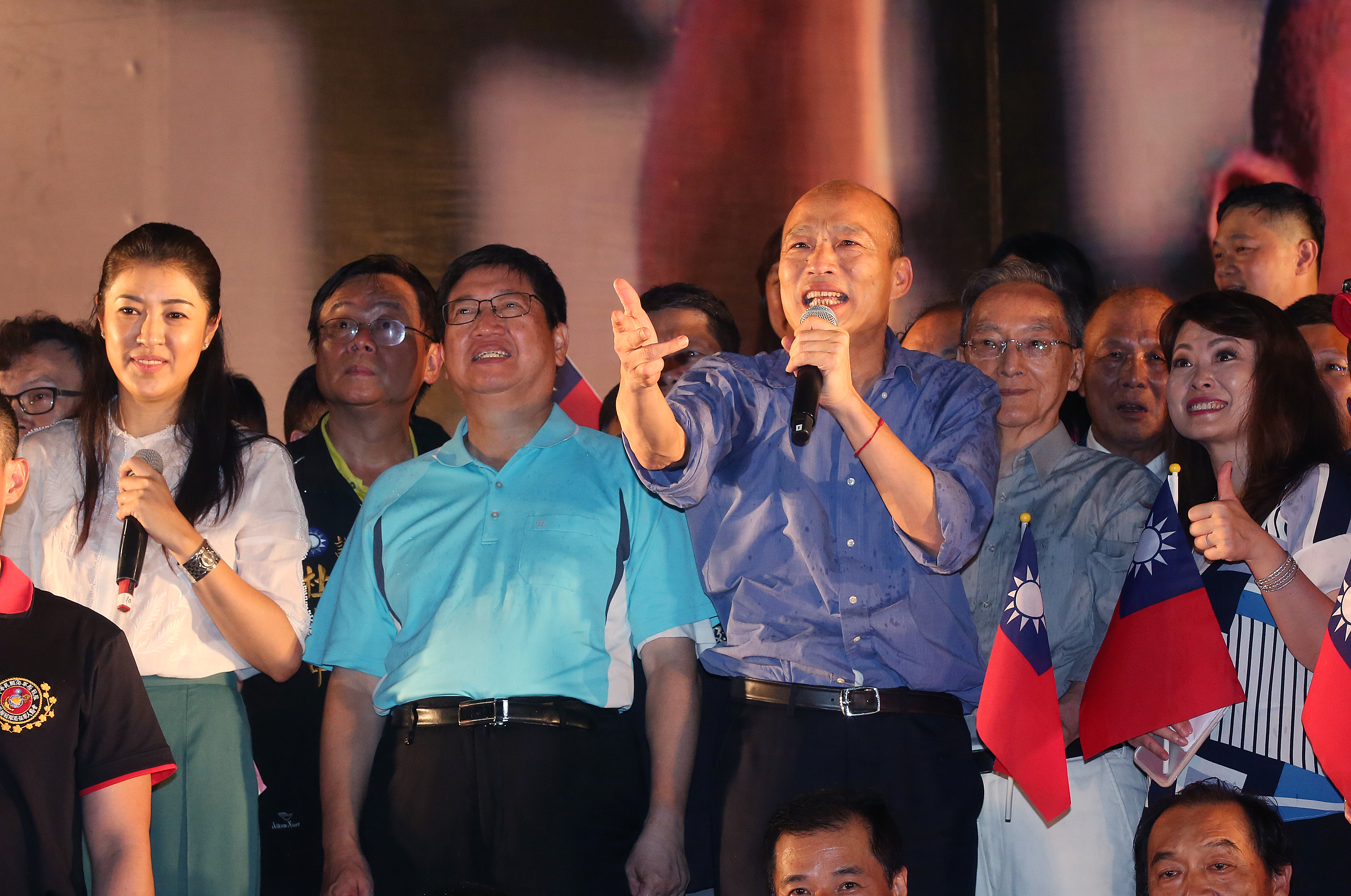 高雄市長韓國瑜確定代表國民黨角逐2020總統大選，圖為上月新竹造勢畫面。