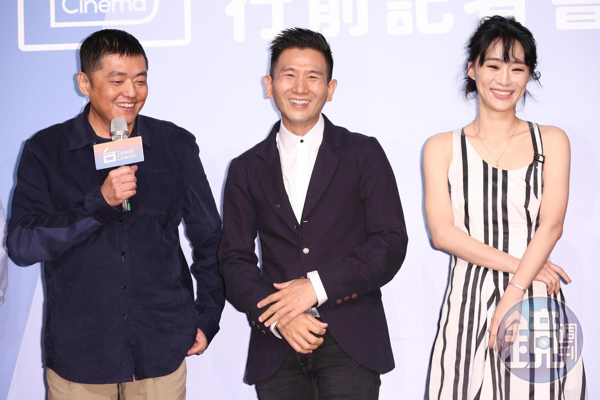 音樂人林強（左）為趙德胤執導的《灼人秘密》配樂，過程充滿挑戰，右為編劇、主角吳可熙。（本刊資料照片）