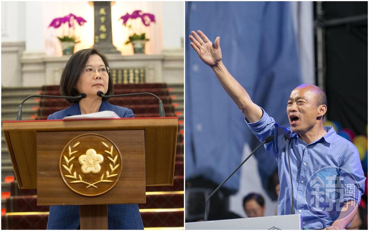 對於國民黨洪孟楷所指蔡英文（左）也是帶職參選，王丹傻眼po文痛批國民黨，「居然水平下降到這個程度，最基本的常識和智商都沒有了。」