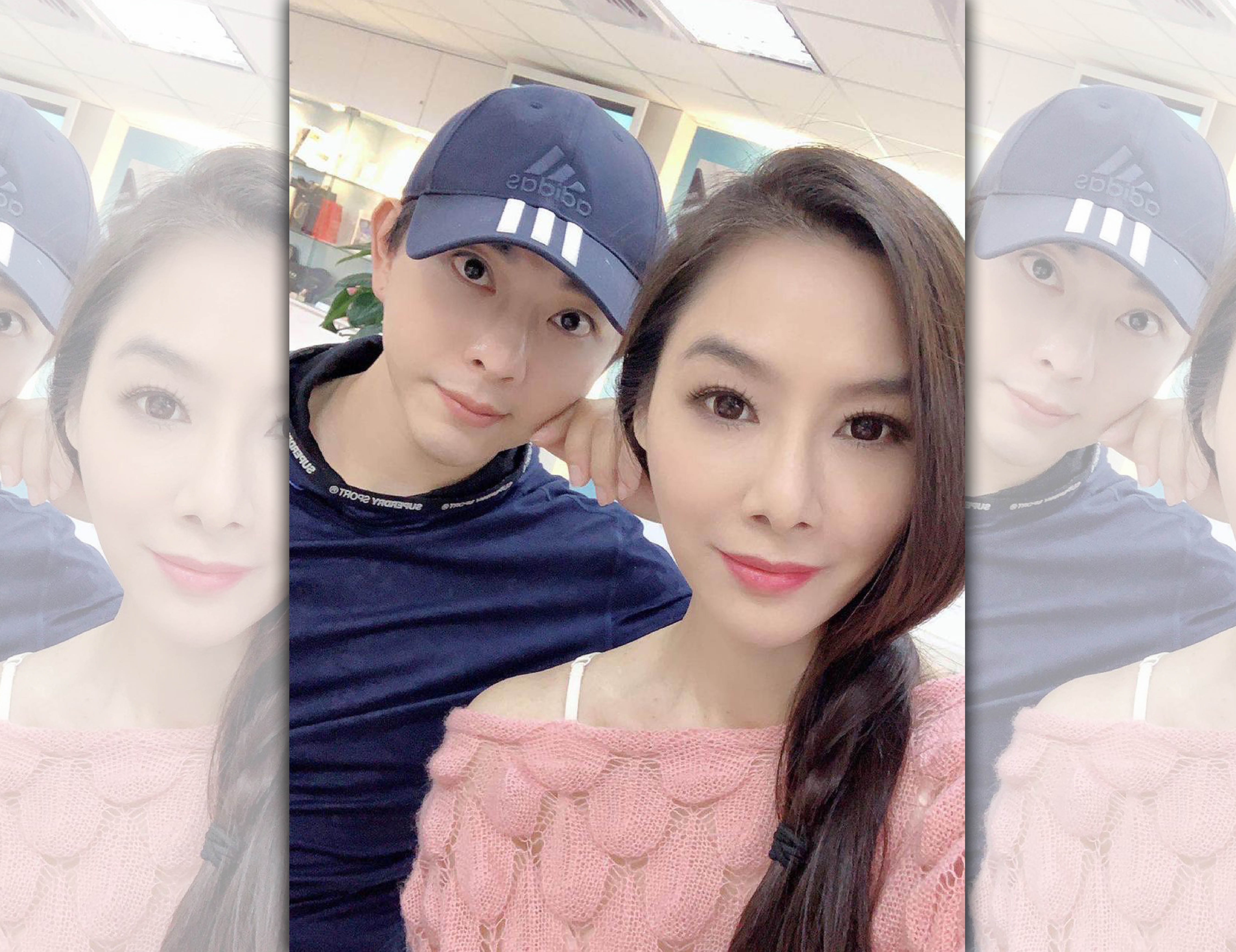 陳柏渝離婚後開始瘦身計畫，讓自己保持良好狀態，左為經紀人陳孝志。（陳孝志提供）