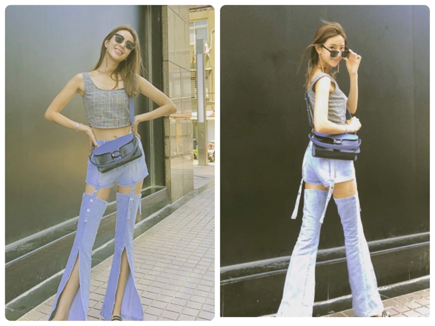 隋棠穿著健康性感，搭配COACH TABBY 26蛇皮細節撞色肩揹手袋。（翻攝自隋棠IG）