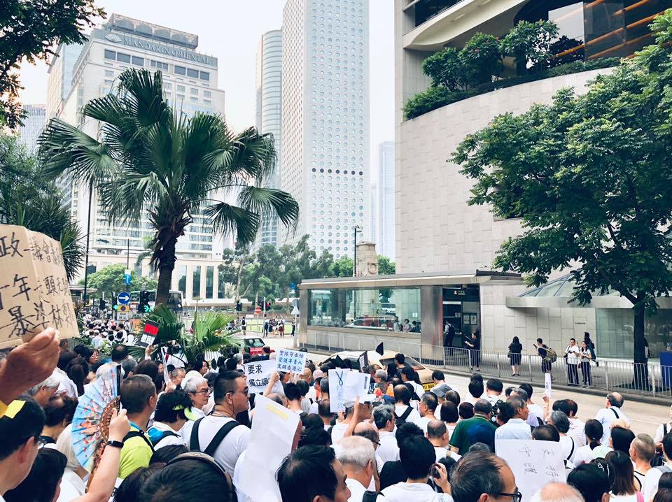 香港「反送中」運動持續延燒，銀髮族也發起遊行力挺年輕人。（翻攝銀髮族老而不廢臉書）