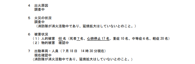京都府京都市伏見區火災第 3 次匯報。