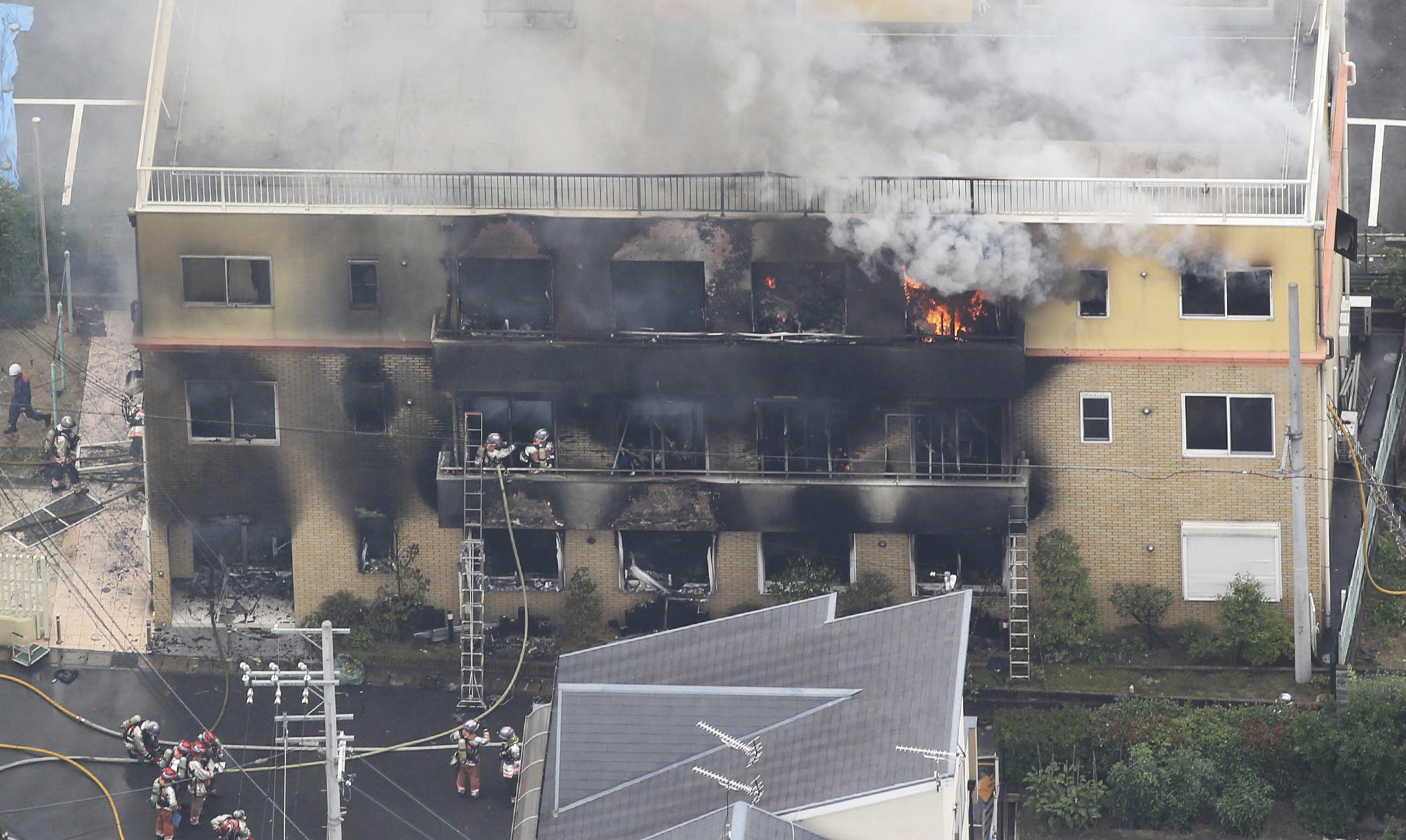 京都動畫公司「京阿尼」 遭人縱火造成嚴重死傷。（東方IC）