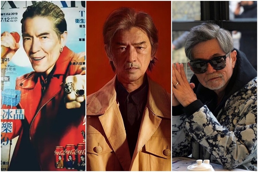 藝人蕭敬騰、陳柏霖、周杰倫（由左至右）紛紛在社群網站上曬出自己的「老臉挑戰」。（翻攝IG）