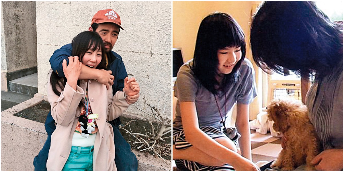 和田光沙（左圖前）飾演的自閉症妹妹有配戴娃娃和哨子的習慣，參考自紀錄片《千鶴》的女主角（右圖左）。（翻攝自yansue.exblog.jp、blog.yahoo.co.jp）