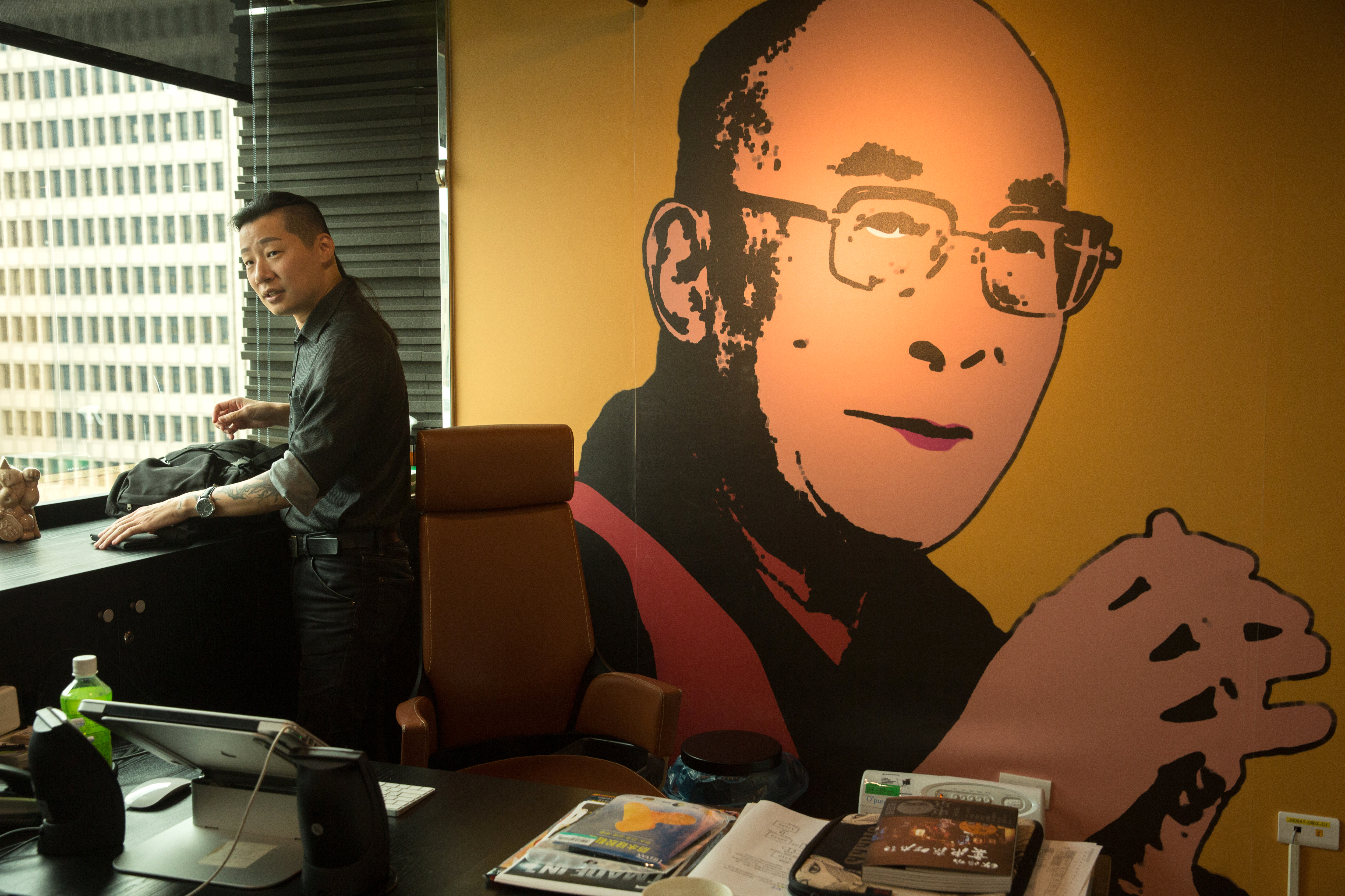 林昶佐心中的政治家榜樣，是達賴喇嘛。