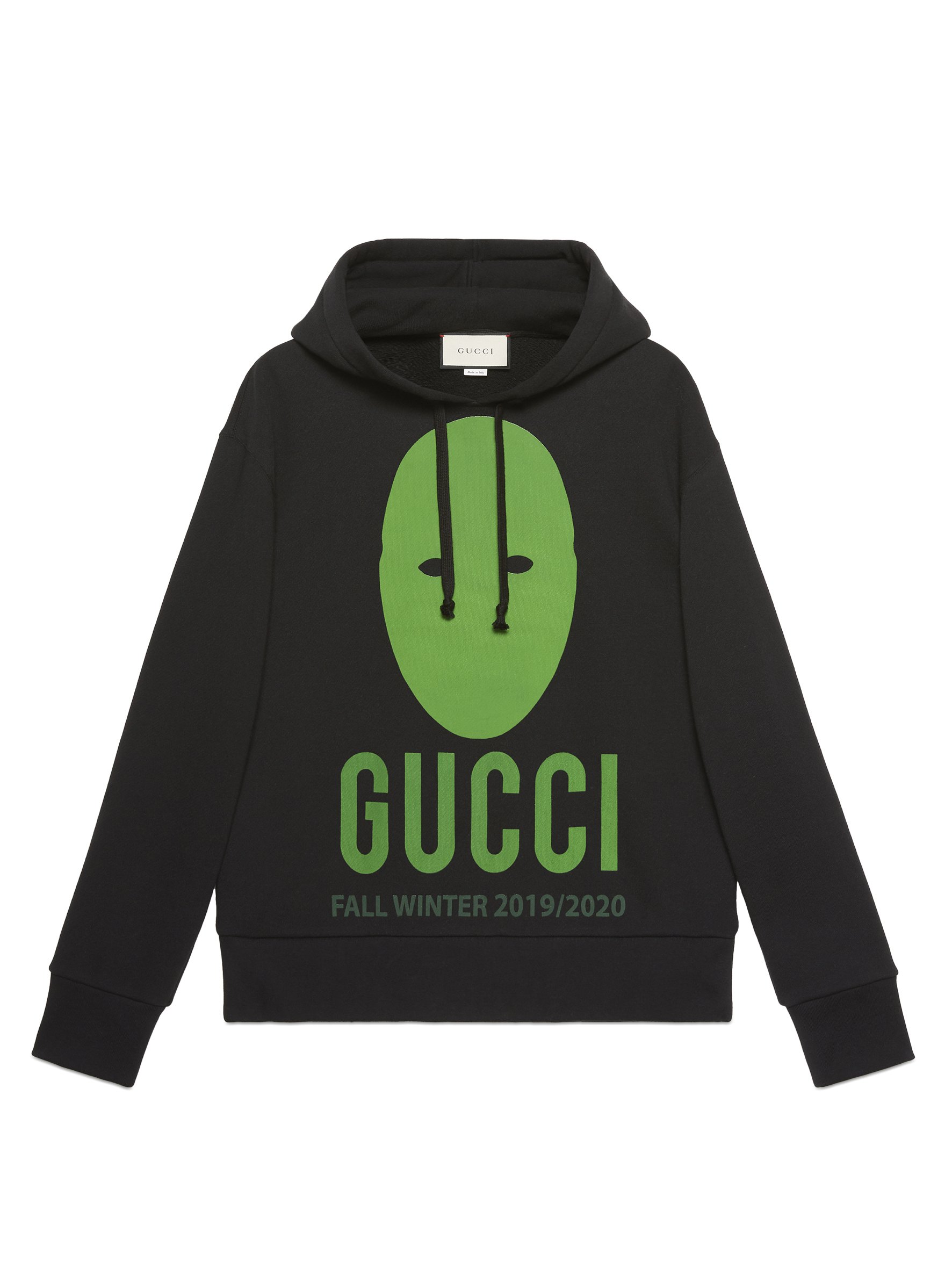 GUCCI Manifesto黑色外星人面具男裝長袖衛衣,NT$46,000。(GUCCI提供)