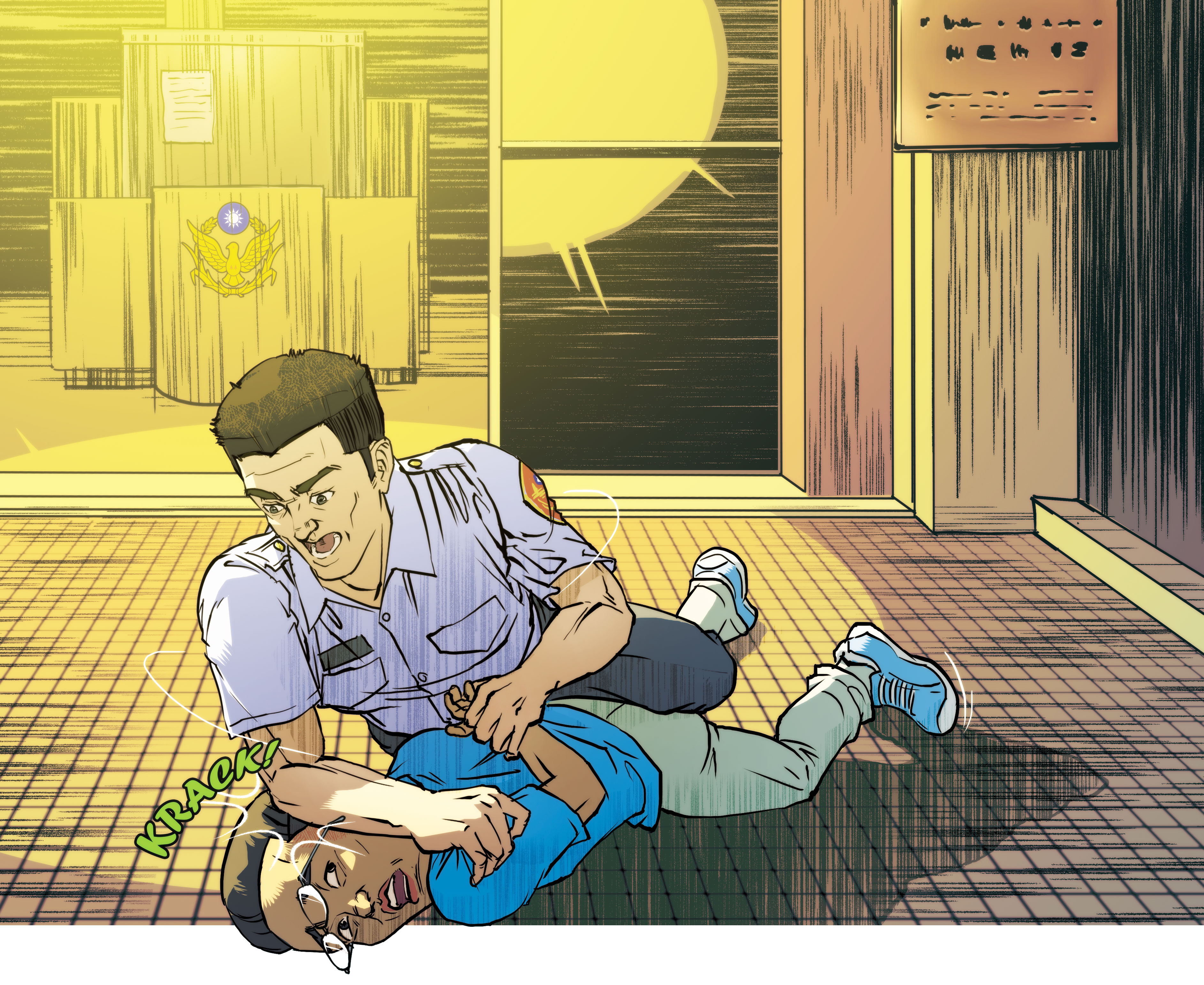 小友事後回派出所想領取打火機，卻遭員警霸凌壓制。