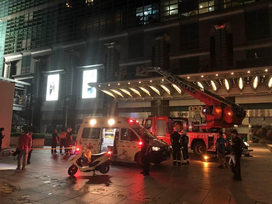 李姓工人在101大樓實施高空吊掛作業時，不慎墜落身亡。（刑事局提供）