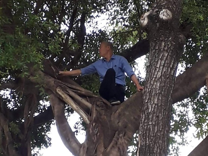 韓國瑜昨日驚天一爬，引發全台熱議。（翻攝韓家軍臉書）