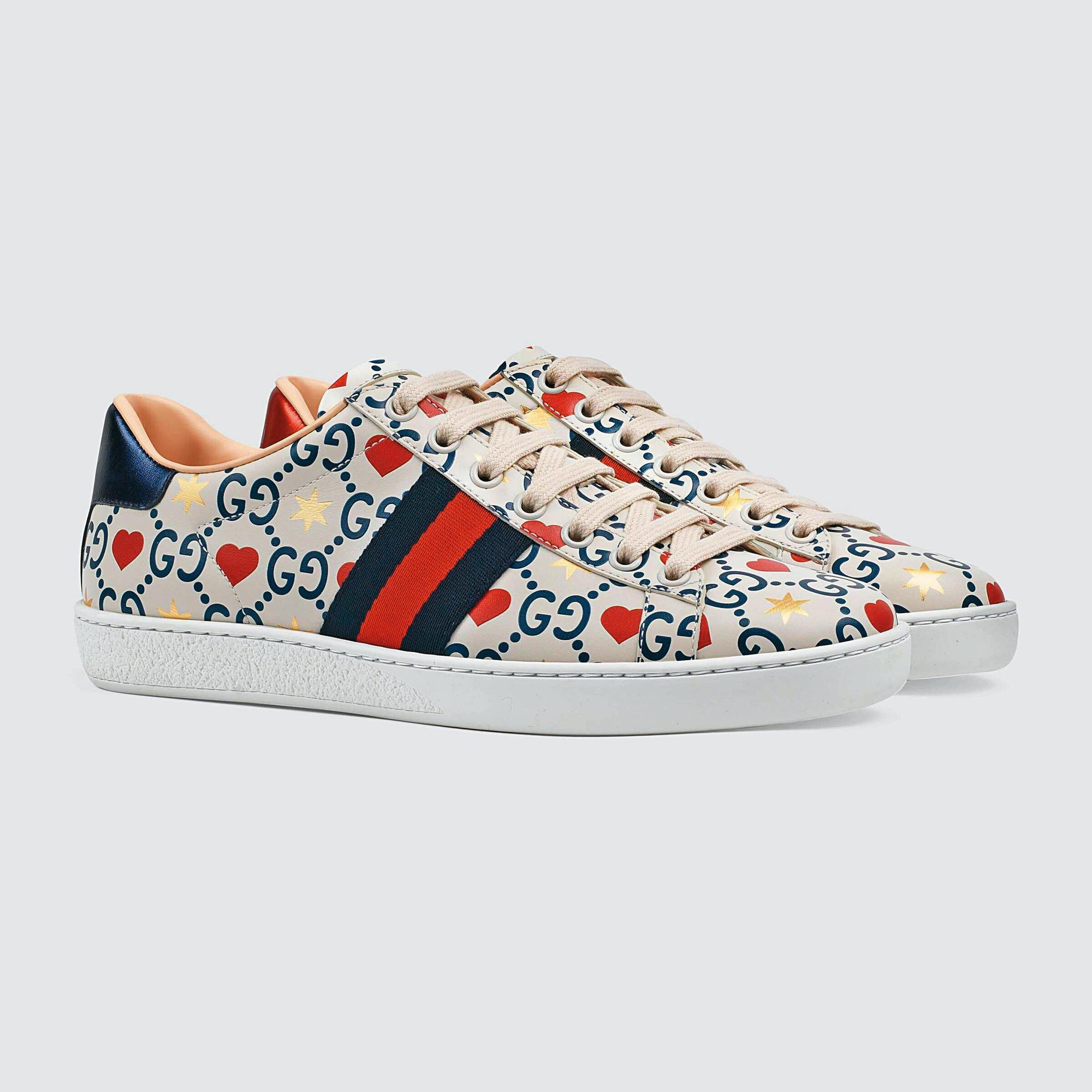 GUCCI七夕情人節限定款運動鞋。NT$33,400。（GUCCI提供）