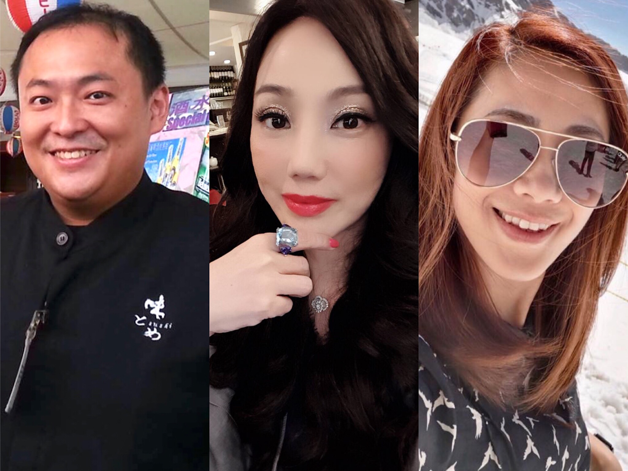 沈嶸（中）爆料郭宗坤（左）有神力保佑，讓柯以柔想離婚困難重重。（翻攝自3人臉書）