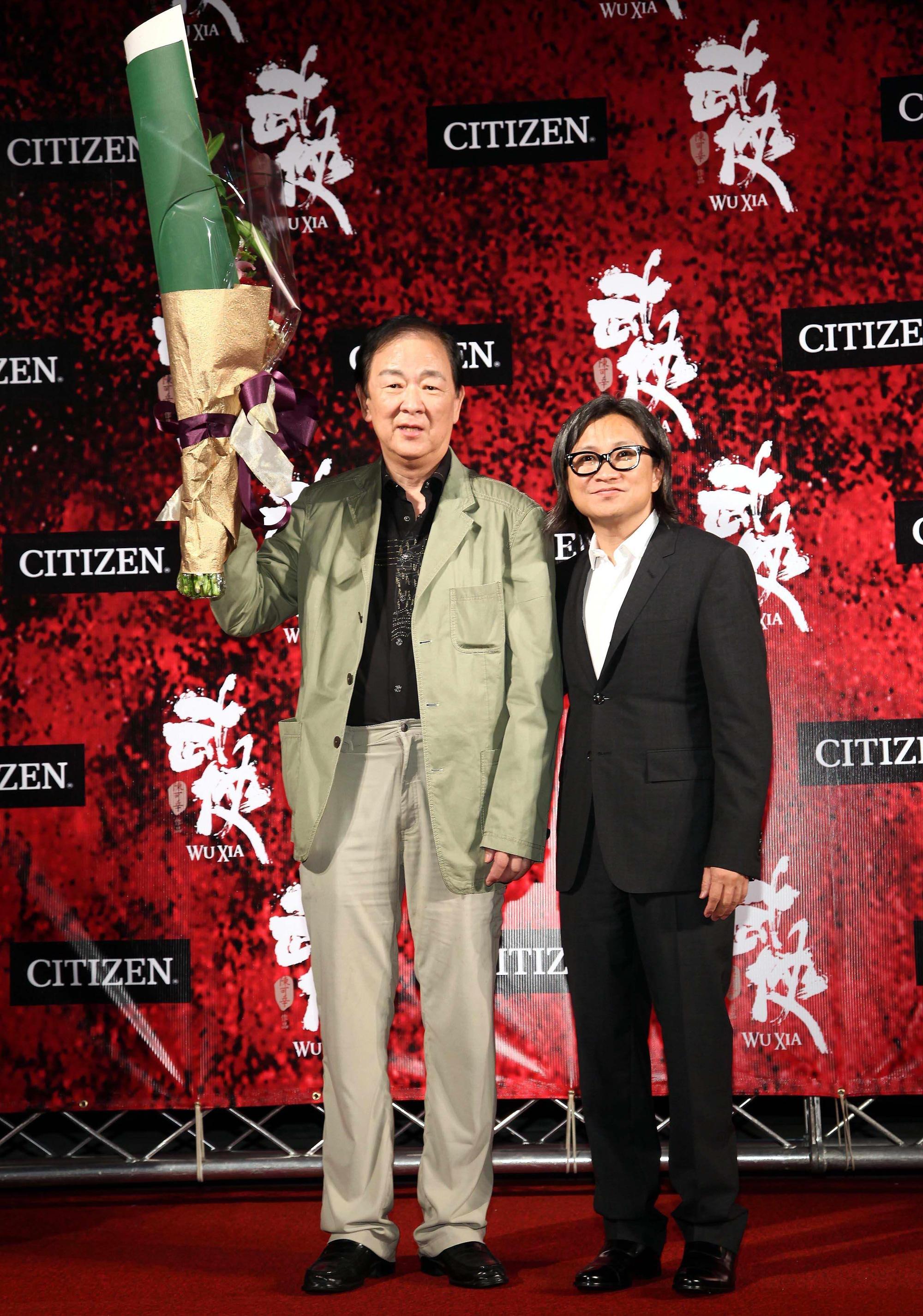 在導演陳可辛（右）力邀之下，讓王羽復出影壇拍片。（甲上娛樂提供）