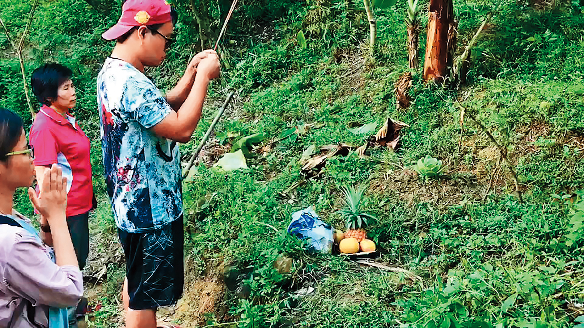 命運坎坷的大頭黃最後如願在霧峰山區長眠。（當事人提供）