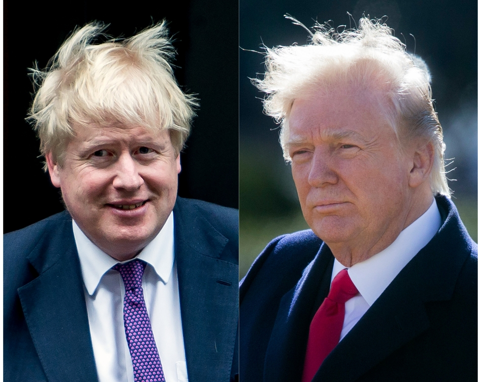 強森擁有一頭造型怪異的金髮，因而被稱為「英國川普」。（東方IC）