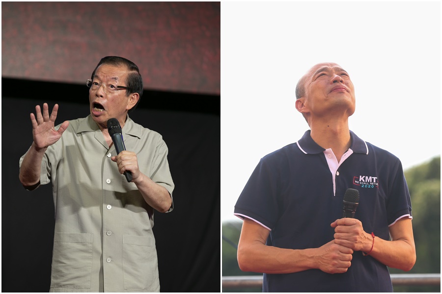 謝長廷（左）認為今年高雄市登革熱有大蔓延的危險，並建議市長韓國瑜（右）應帶頭少辦活動。（本刊資料照）