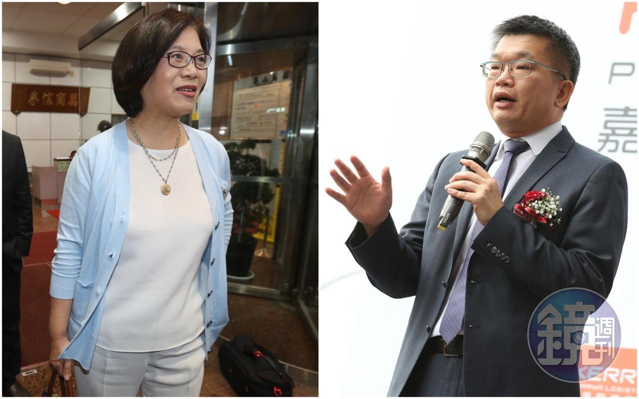 民進黨立委蔡其昌(右)及管碧玲(左)等人,紛紛於臉書po文澄清自己並未買免稅商品,管碧玲還以「雞排」當祭品。(本刊資料照)