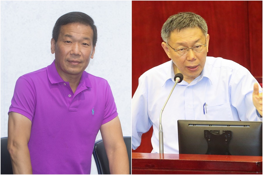 台北市議員鍾小平（左）挺台北市長柯文哲參選總統，力促「柯郭配」。