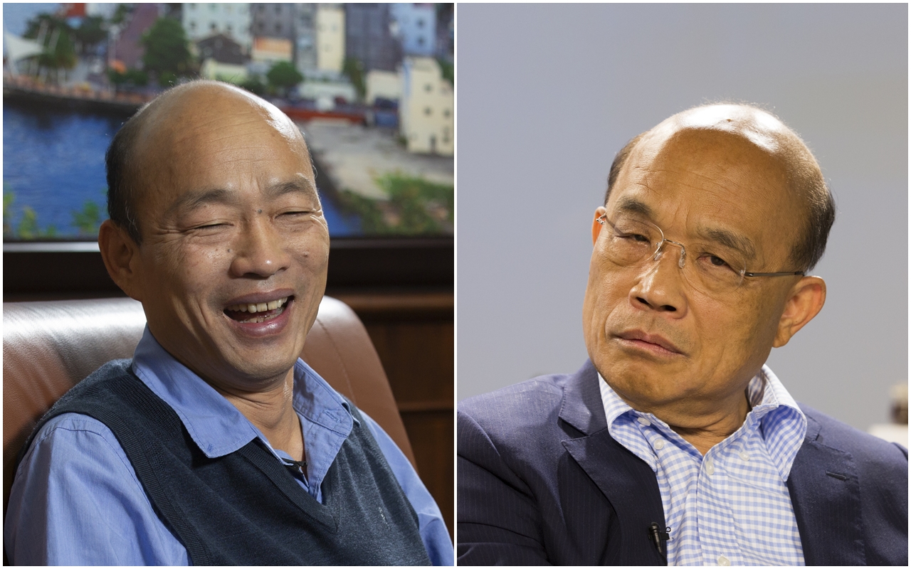 韓國瑜今日拿出水果刀切水果，反譏蘇貞昌沒幽默感「來逮捕我吧！」對此，蘇貞昌下午受訪反酸韓，「講話老是江湖味、開口就是酒味。」（本開資料照）