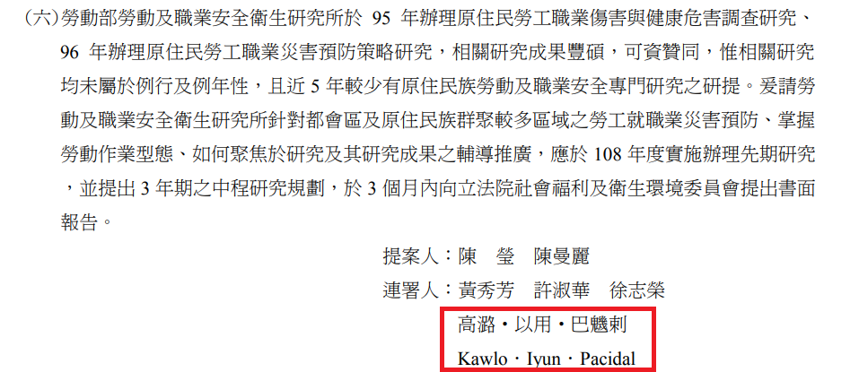 本刊查閱立法院公報，高潞確實是總預算主決議的連署人之一。（翻攝立法院公報）