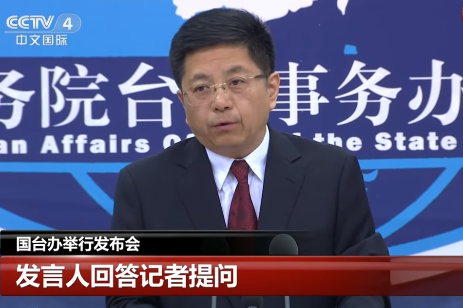 國台辦發言人馬曉光指責是民進黨破壞中國居民赴台自由行的條件。（翻攝自CCTV LIVE YouTube）