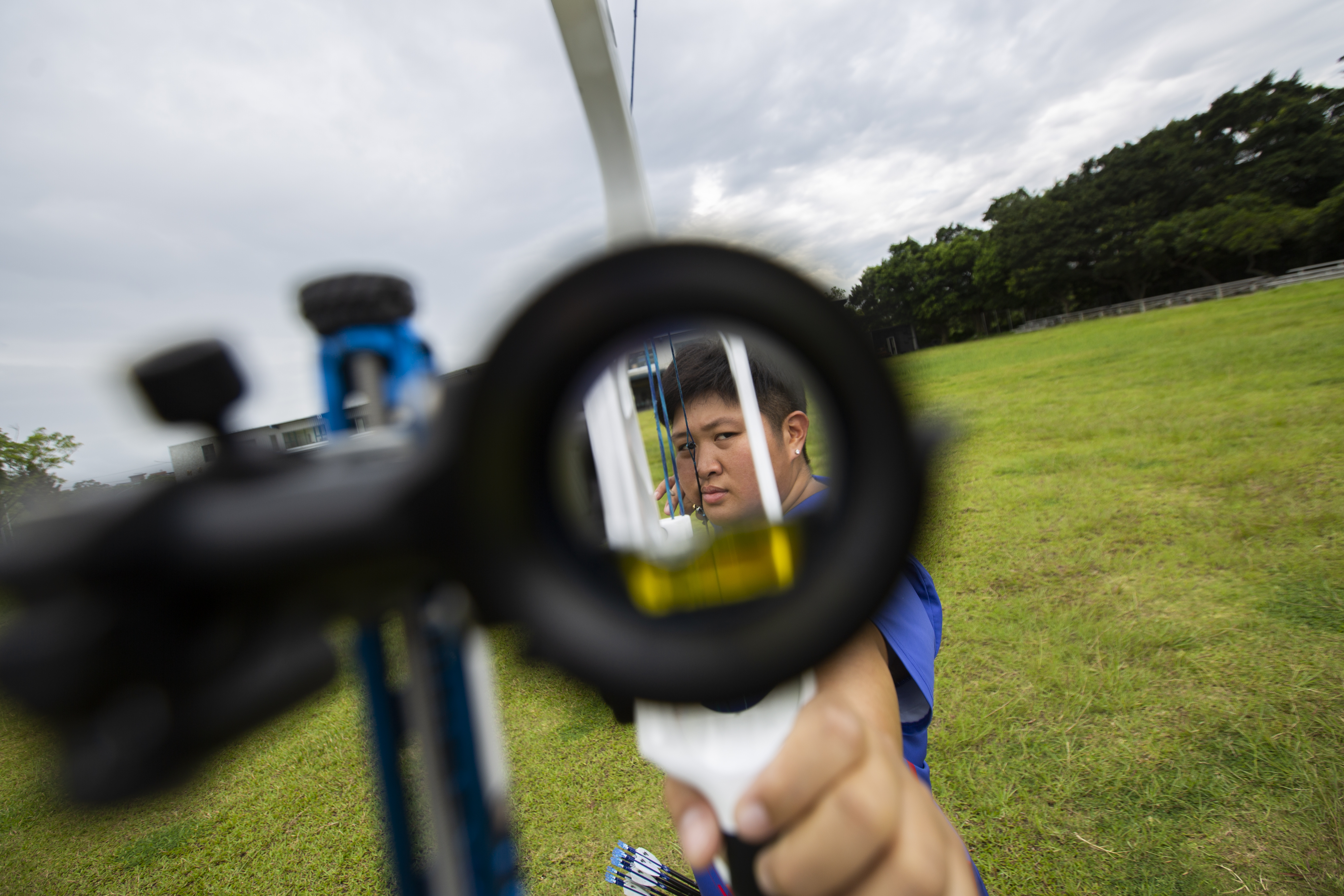 黃逸柔說，射箭需要靜心凝神，用標準的姿勢瞄準黃心，除了考驗選手實力，也要克服戰外在各種環境影響。
