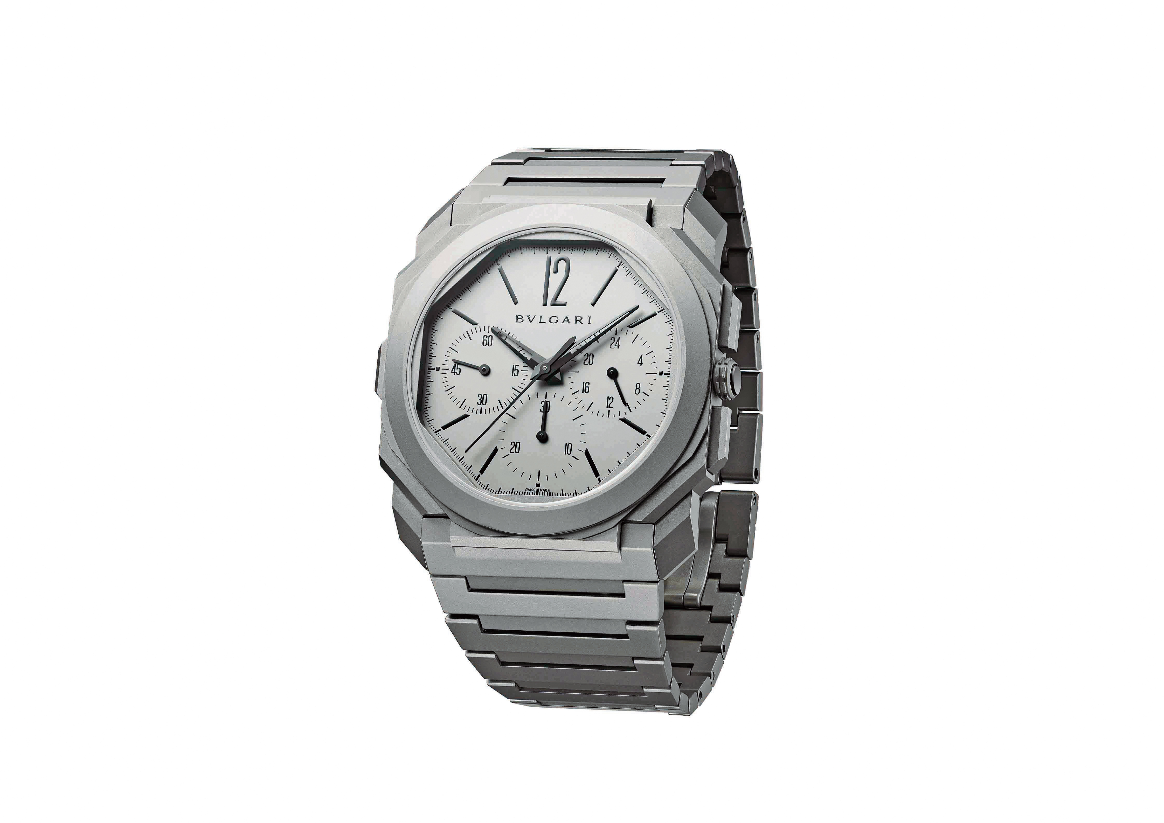 BVLGARI Octo Finissimo超薄計時GMT自動上鏈腕錶NT$559,000。（BVLGARI提供）