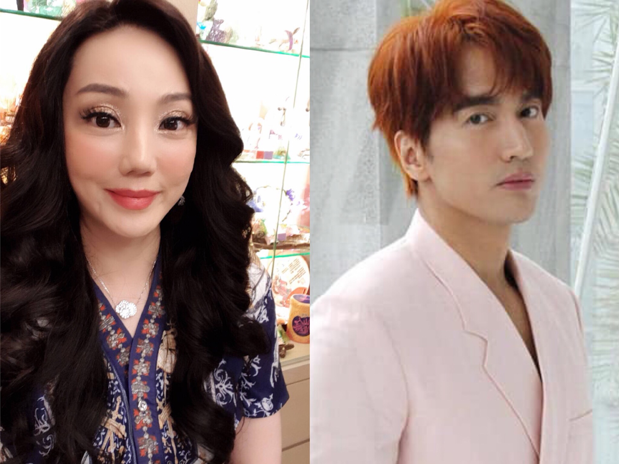 沈嶸通靈爆料言承旭有不能公開的心儀對象。（左圖沈嶸提供、右圖翻攝自言承旭全球後援會微博）